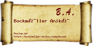 Bockmüller Anikó névjegykártya