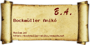 Bockmüller Anikó névjegykártya