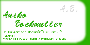 aniko bockmuller business card